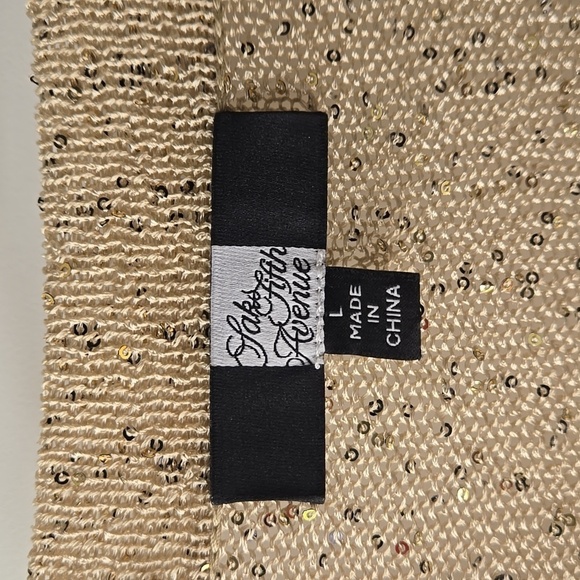 Saks Fifth Avenue Gold Sequin Cardigan - Picture 5 of 8